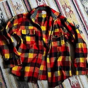 Vintage Plaid Melton Flannel Shirt/Jacket